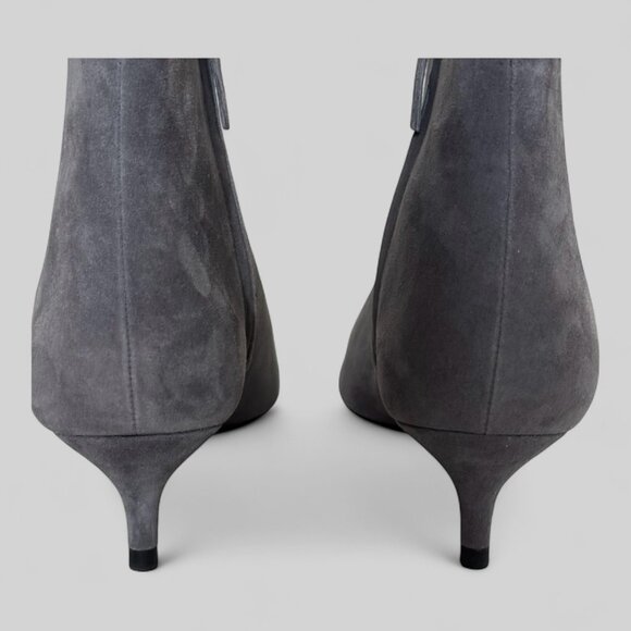 NWOB TALBOTS Gray Suede Ankle Boots Woman's sz 11 Kitten Heel Leather - Picture 5 of 14